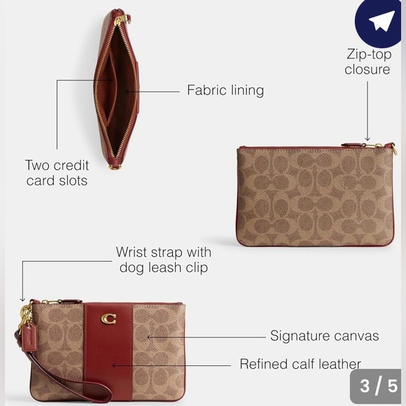 COACH Large WRISTLET IN SIGNATURE CANVAS - Wallet - tan rust